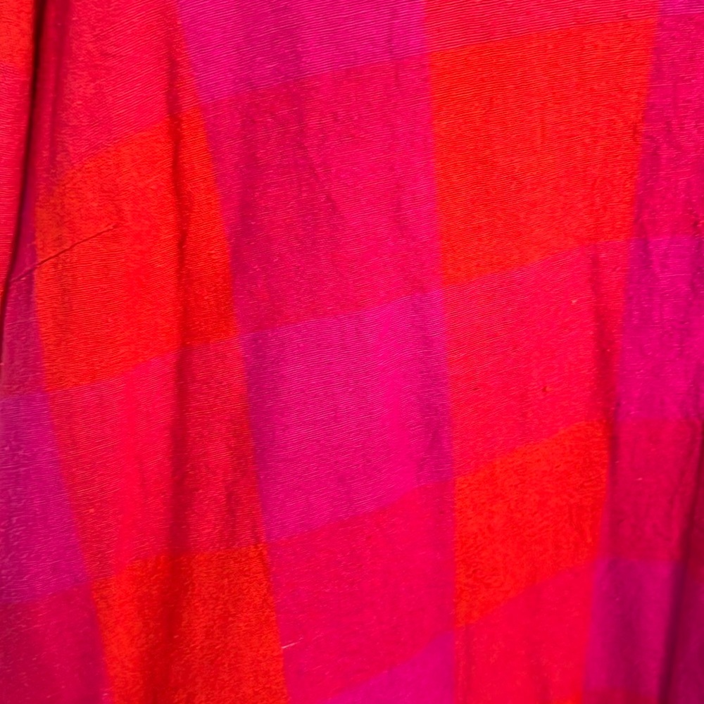 HOST PICK - ALI GOLDEN DOUBLE V-NECK MAXI DRESS - POPPY/PINK PLAID - Picture 3 of 6